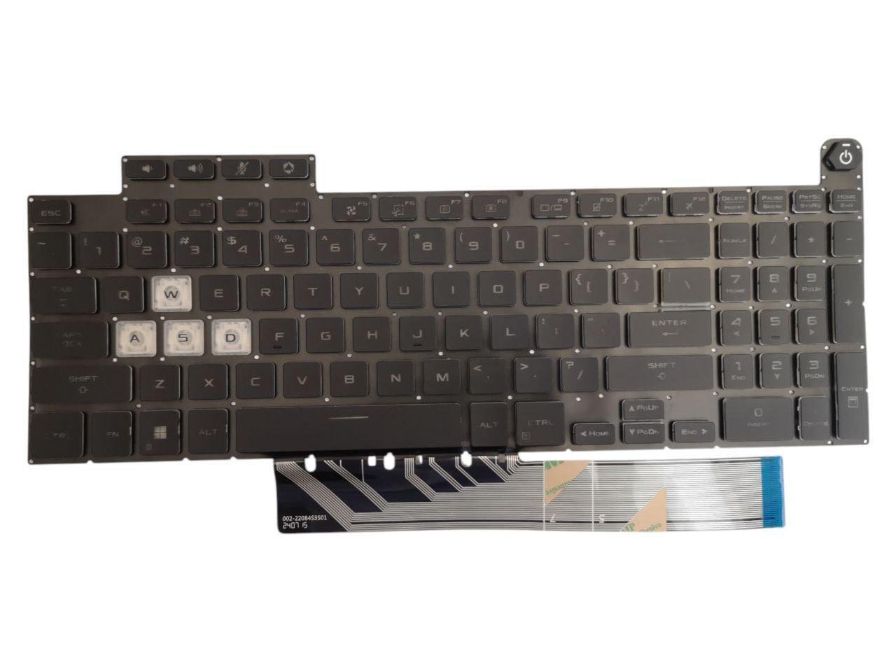 Клавіатура для Asus TUF Gaming A15/F15/FA507/FA507R/FX507/FX507R/002-22084S3S01 EU з підсвіткою White/Black (000012698)