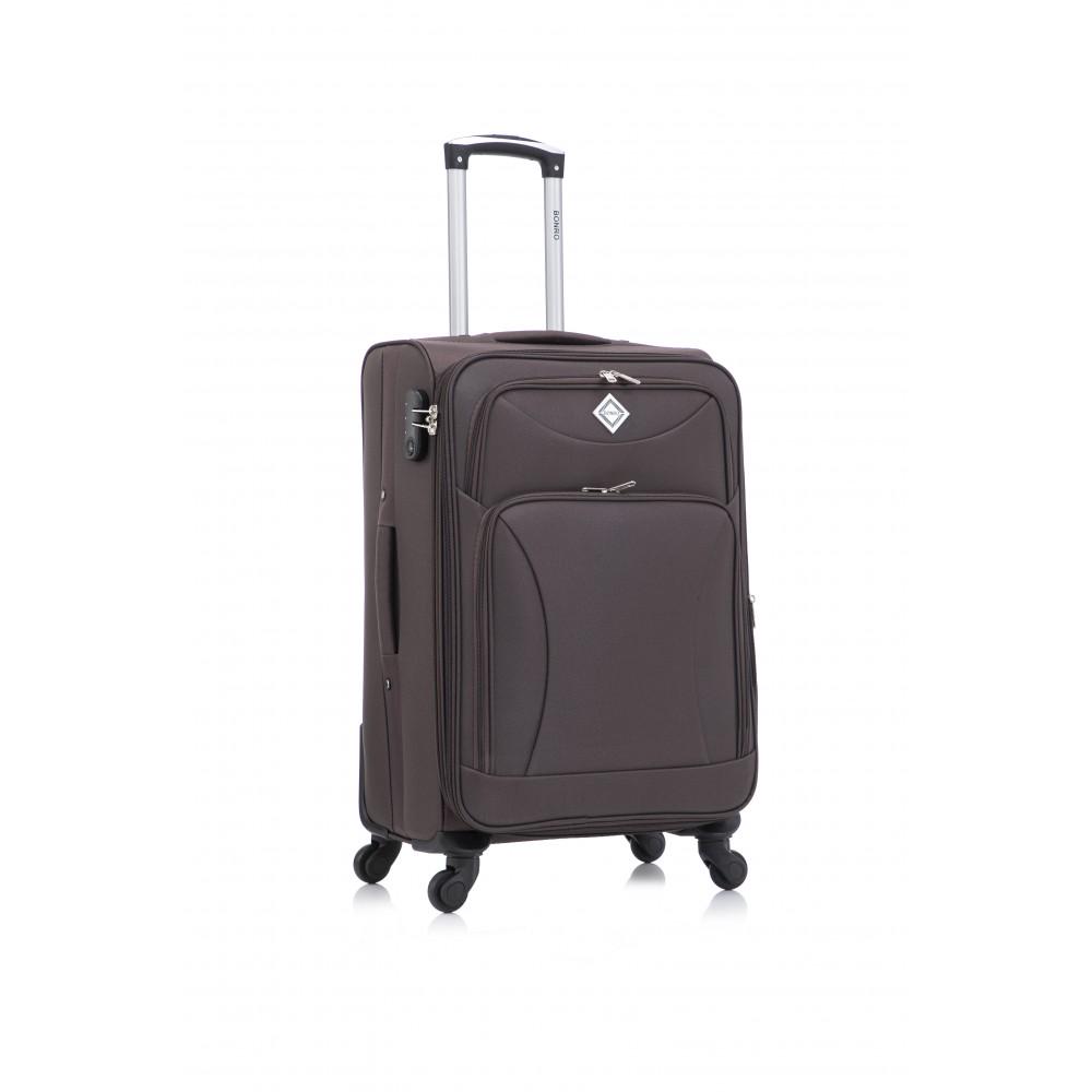 Набір тканинних валіз Bonro Tourist велика середня 2 шт. Коричневий (42400952) - фото 5 Набір тканинних валіз Bonro Tourist велика середня 2 шт. Коричневий (42400952) - фото 5