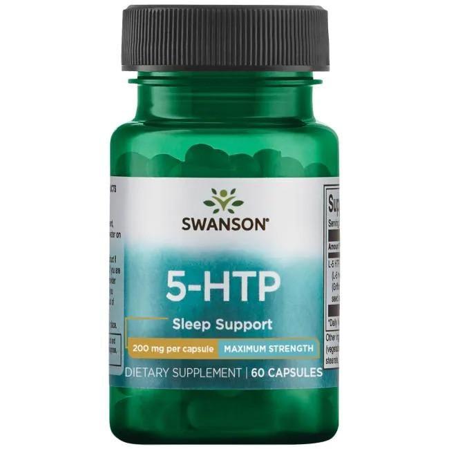 Гідрокситриптофан Swanson 5-НТР 200 мг для поліпшення сну і настрою 60 капс.