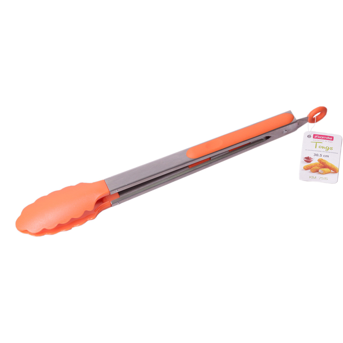 Щипцы кухонные Kamille KM-7515 нейлоновые с ручками из нержавеющей стали 30,5 см