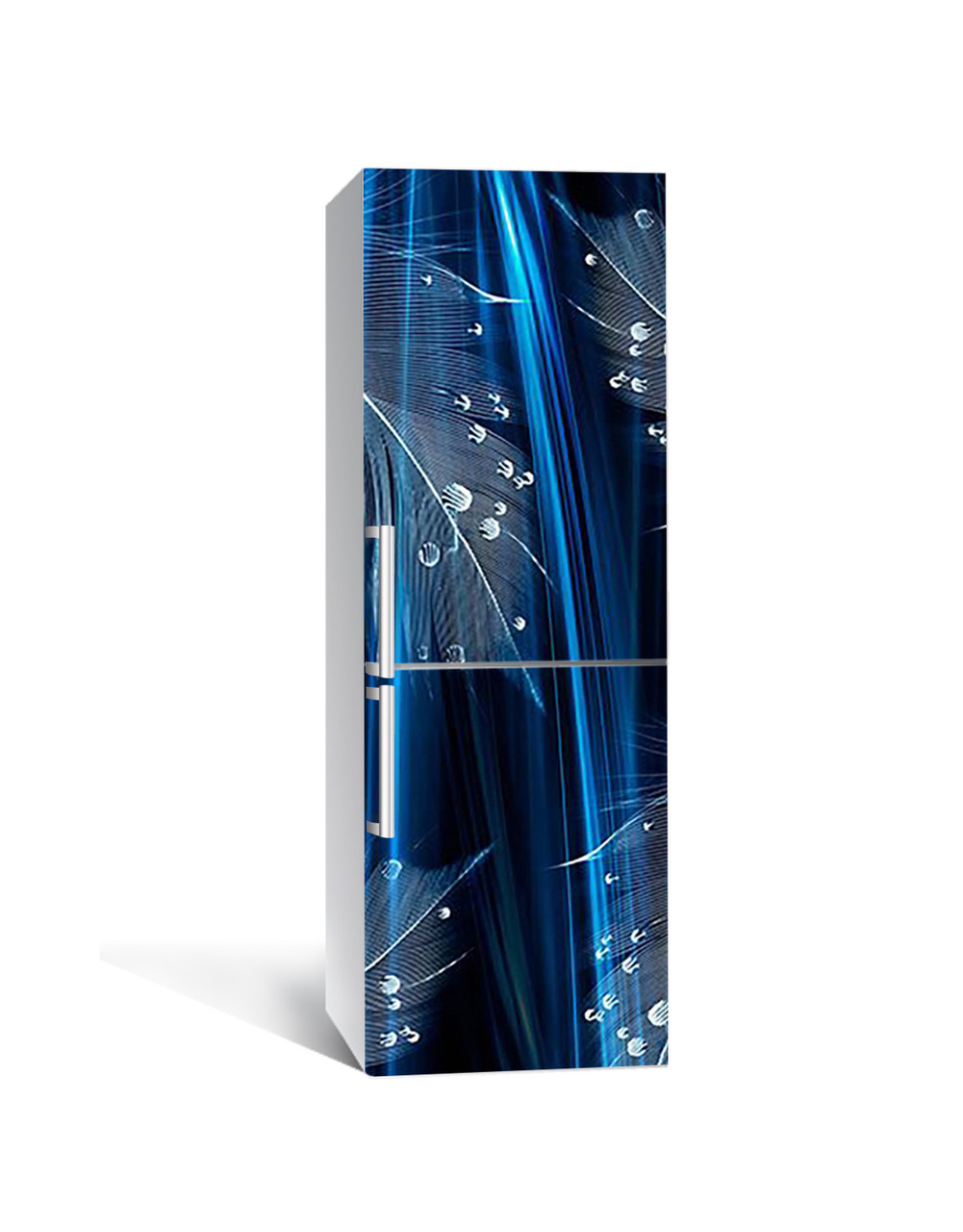 Наклейка 3D на холодильник Zatarga Роса на павлиньих перьях 650х2000 мм (1323452804)