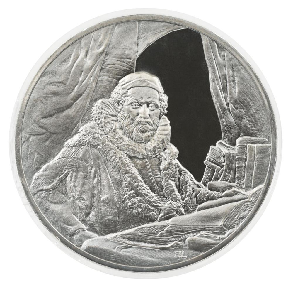 Коллекционная монета США Памятная медаль 1972-1976 серебро Proof Рембрандт-Jan Uytenbogaert 67 г (М21281)