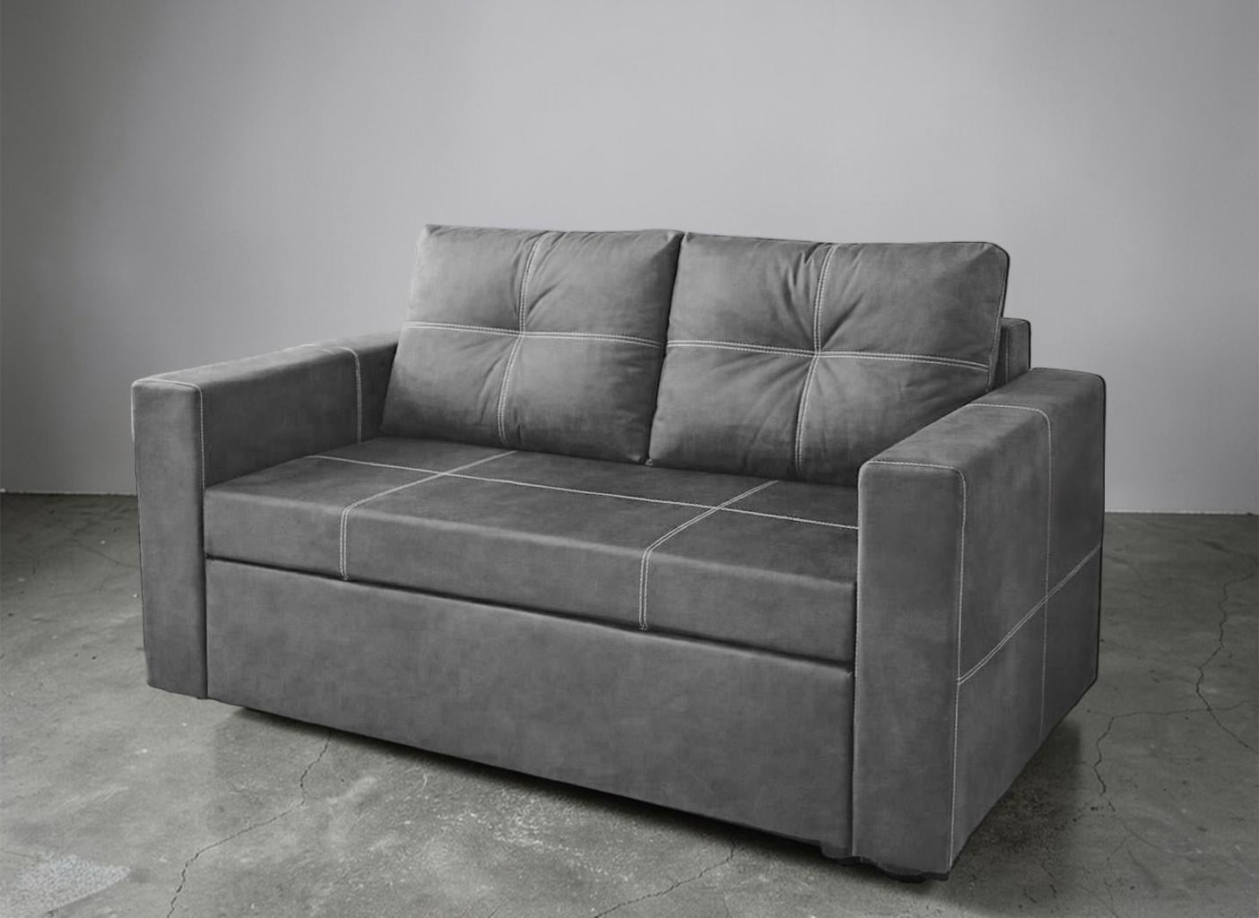 Диван раскладной прямой Tobi Sho Аркс велюр 150x93 см Серый (Grey)