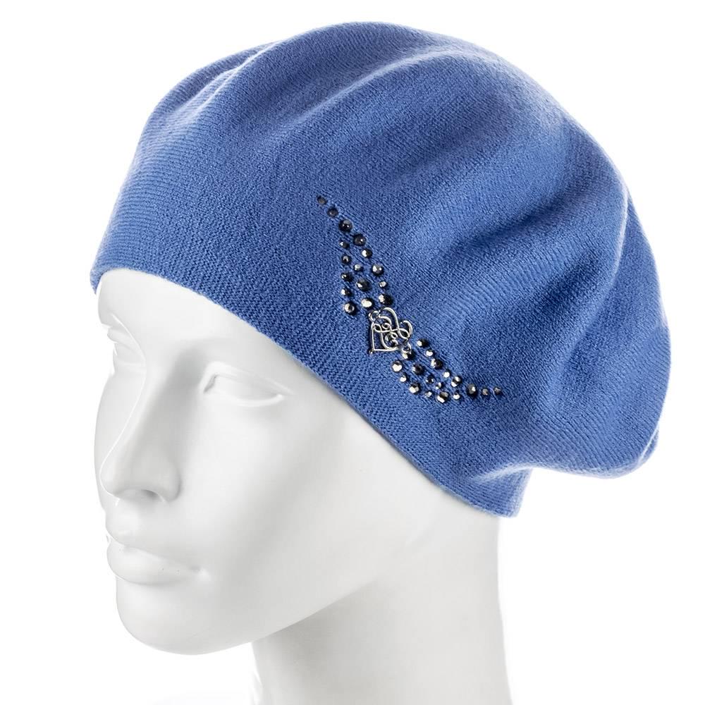 Берет женский Zolly ZH185 двойной тонкой вязки Голубой