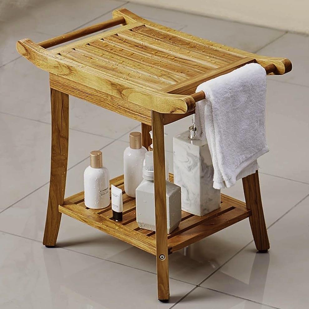 Табурет для ванной из дерева Илистера Сиена (ТВН-003005)