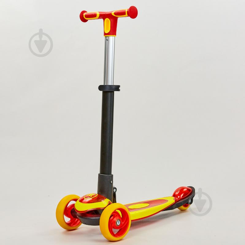 Самокат с наклоном руля planeta-sport MICMAX MG-09D Красный с желтым