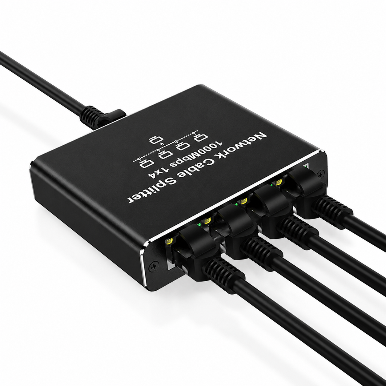 Сплиттер MZX 1x4 RJ45 1000Mbps Cat5e/Cat6/Cat7/Cat8 Черный