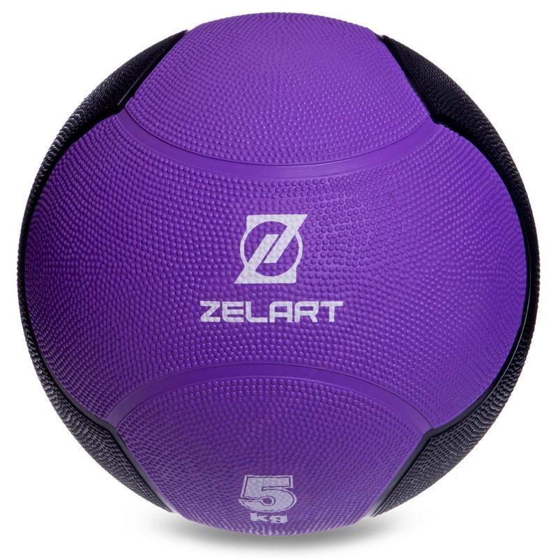 М'яч медичний медбол Zelart Medicine Ball FI-5121-5 5 кг Фіолетовий/Чорний (DR003480) - фото 2