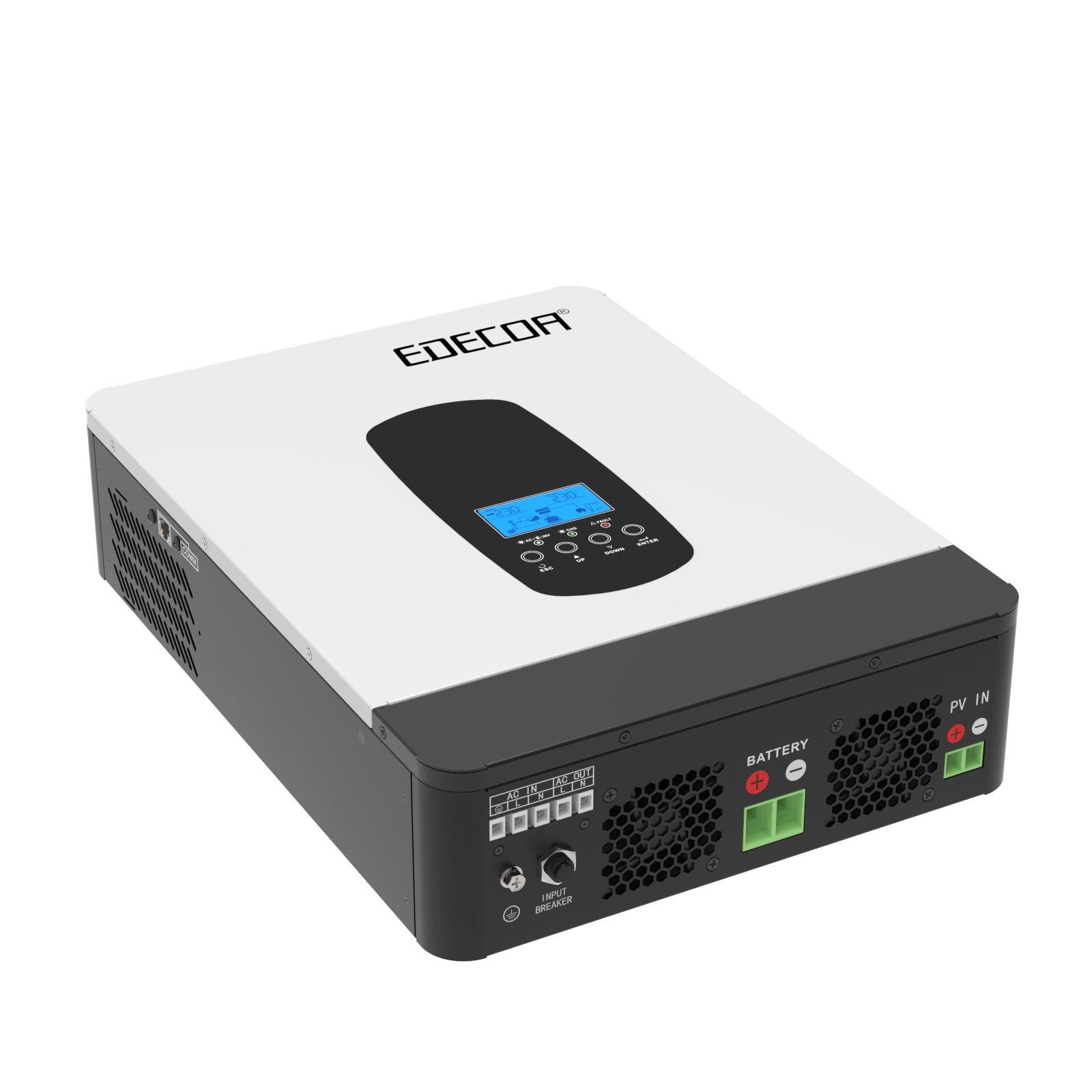 Інвертор сонячний гібридний Edecoa 24 В 3000 Вт Білий (E50003001) - фото 2 Інвертор сонячний гібридний Edecoa 24 В 3000 Вт Білий (E50003001) - фото 2