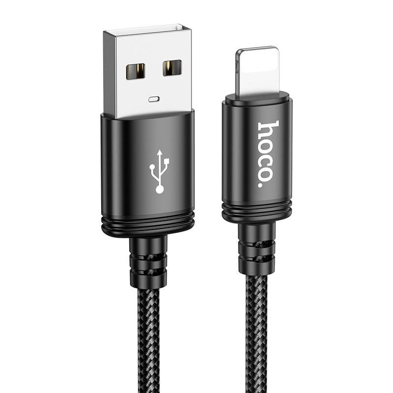 Кабель Hoco X91 Radiance charging USB to Lightning 3 м 2.4A Black (11314849) - фото 2