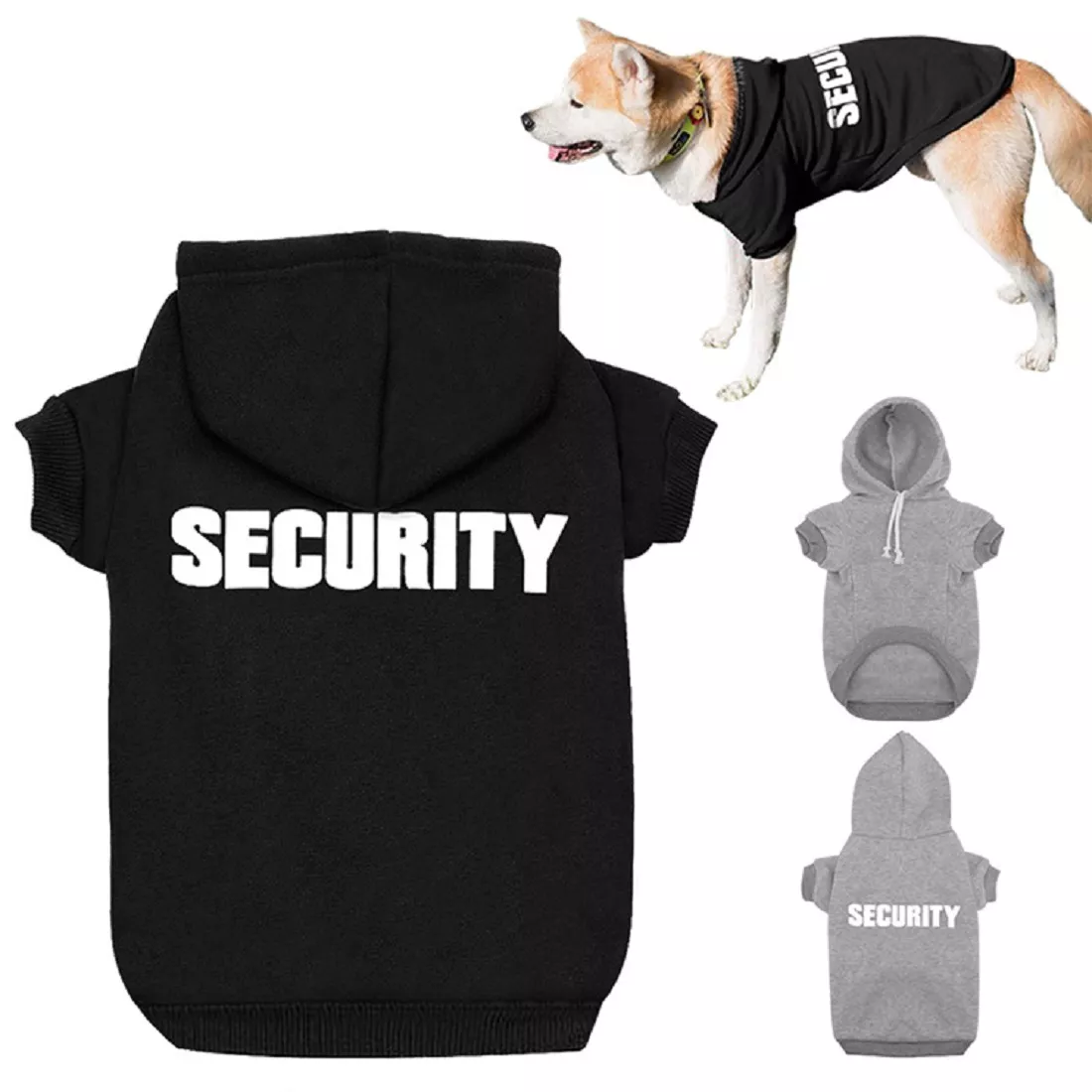 Худи классическое для собак SECURITY L Черный (1N0013) - фото 5