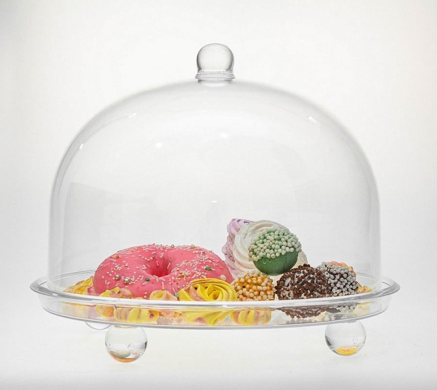 Тортовница подставка One Chef с крышкой для торта d 34 см h 28 см Прозрачный