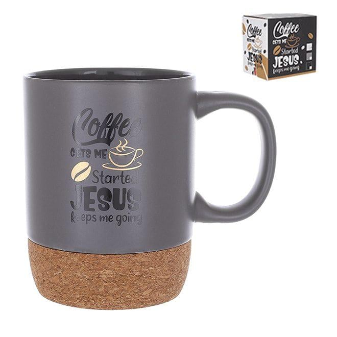 Чашка керамическая Flora на пробковой основе 400 мл Серый (32981)