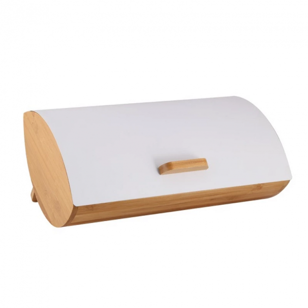 Хлебница Vincent VC-1233 бамбуковая с металлической крышкой 35x25x15,5 см (10010978)