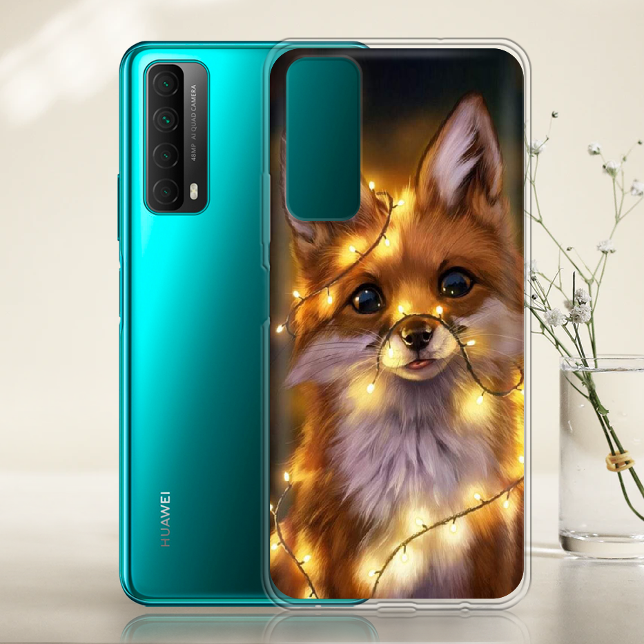 Чехол Boxface Huawei P Smart 2021 Рождественская лиса Прозрачный силикон (41133-up2399-41133) - фото 2