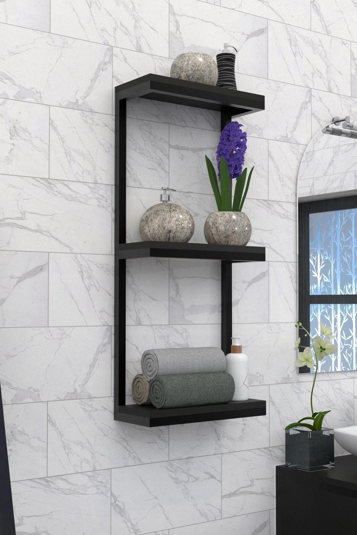 Полка настенная EcoLoft DSP-1173 в стиле лофт Черный (DSP-1173-5)