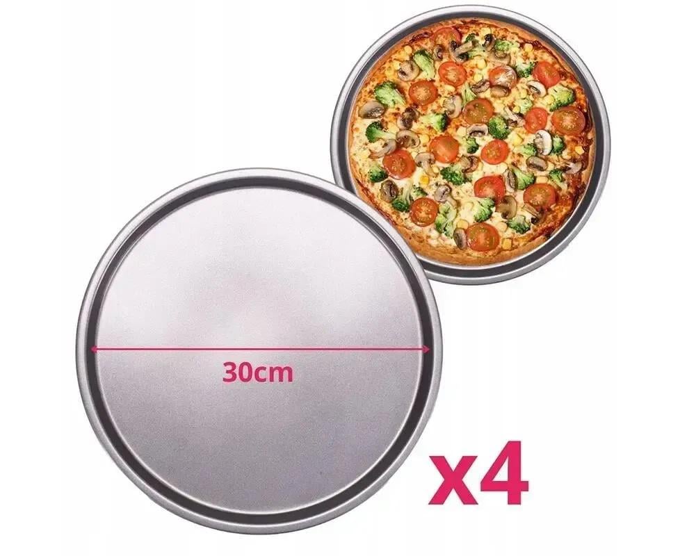 Набір форм для запікання піци Kamille КМ-6045 із вуглецевої сталі 30 см Сірий (150-84-6045) - фото 4