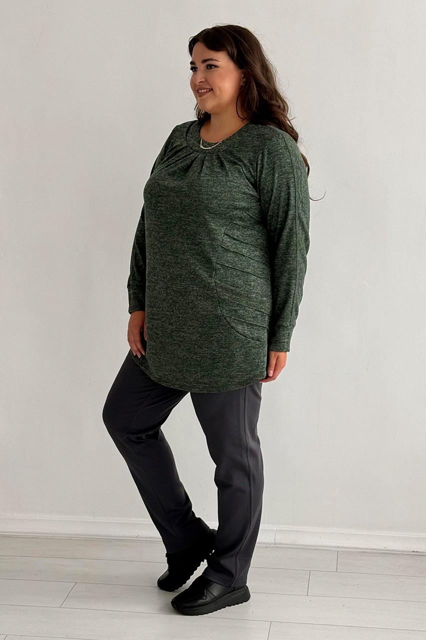 Туніка жіноча PANNI Олена довгий рукав р. 64-66 Зелений (Р2508252242) - фото 3 Туніка жіноча PANNI Олена довгий рукав р. 64-66 Зелений (Р2508252242) - фото 3