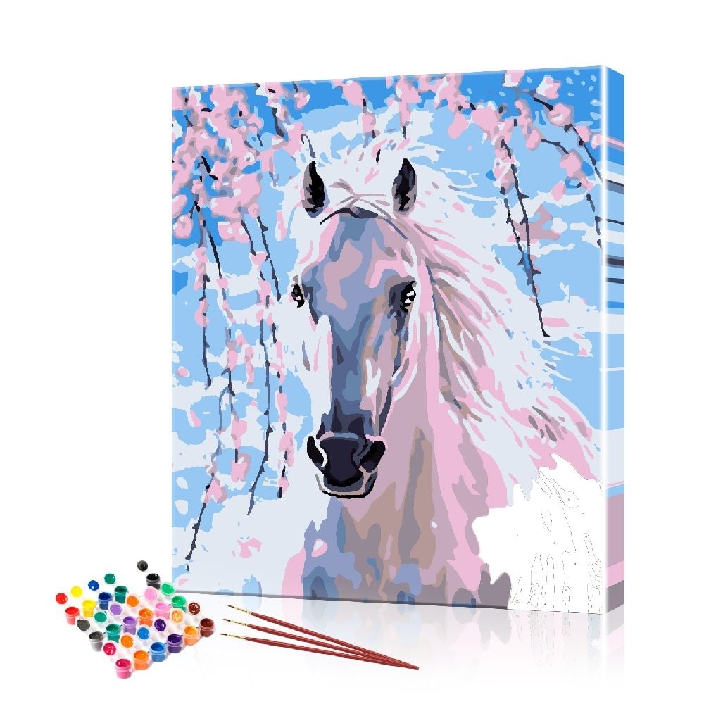 Картина по номерам ArtSale Белая лошадь PBN0767 40х50 см