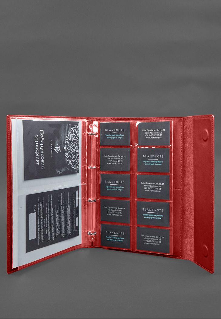 Шкіряна папка для документів сімейна А4 на сегрегаторі з файлами Червоний (A-028631) - фото 6 Шкіряна папка для документів сімейна А4 на сегрегаторі з файлами Червоний (A-028631) - фото 6