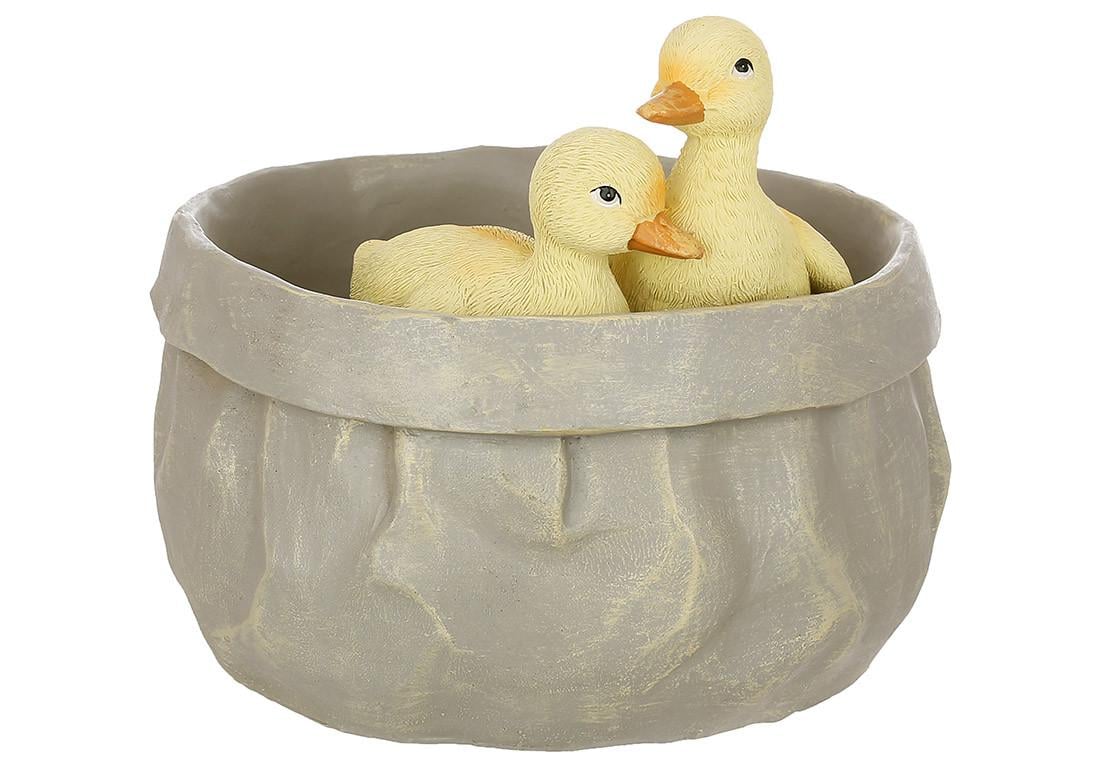 Кашпо декоративное Bonadi Корзина с утятами керамическое (838-548)