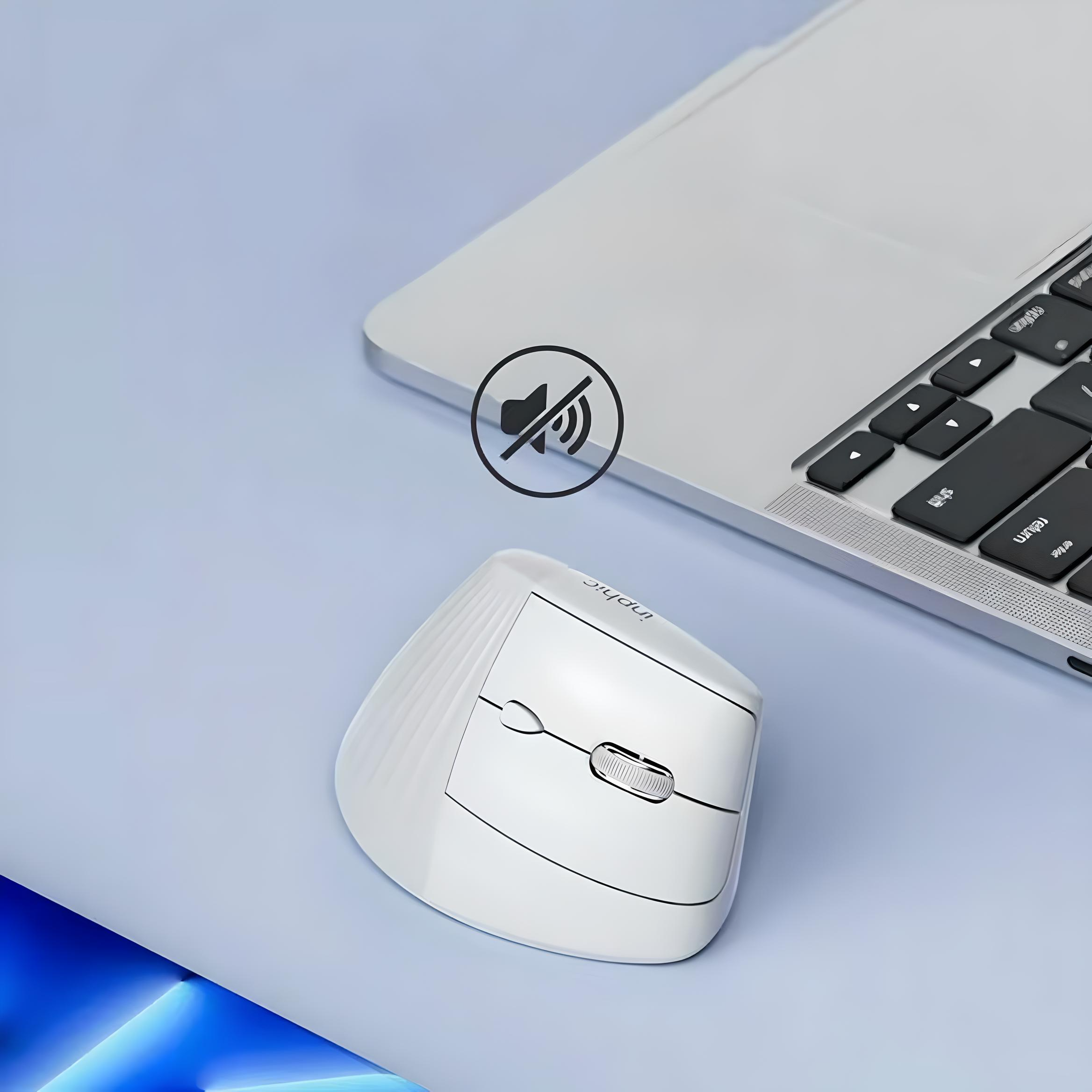 Мышь эргономичная вертикальная INPHIC X9 с аккумулятором USB 2,4 ГГц White - фото 3