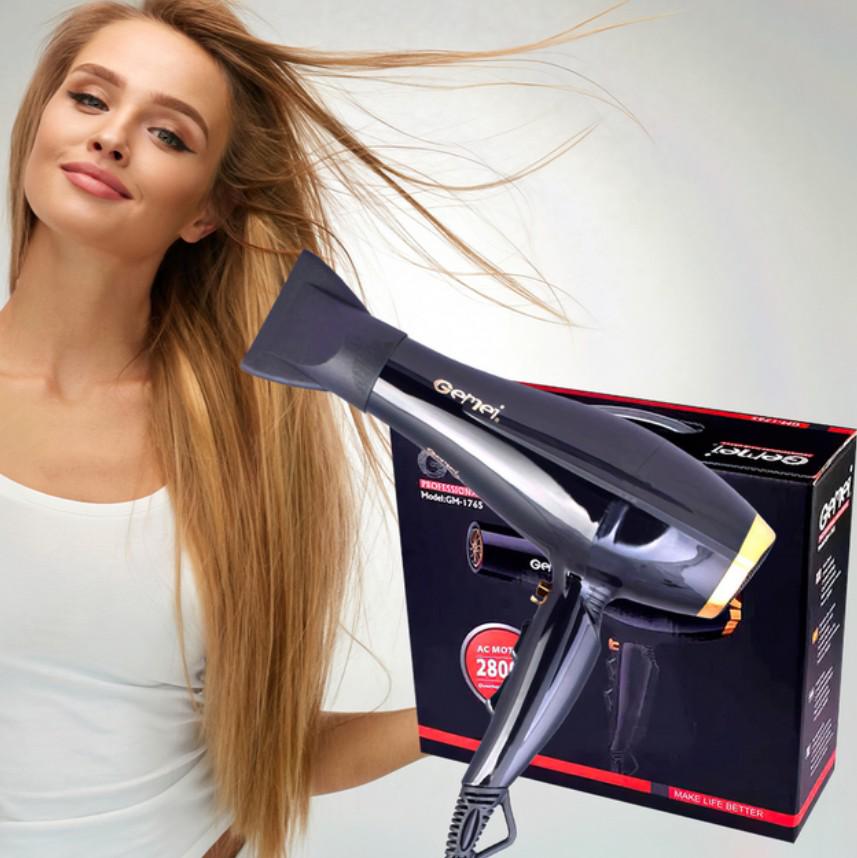 Фен для сушки и укладки волос Geemy GM-1765 с функцией холодного воздуха 2800 Вт Черный (315) - фото 5 Фен для сушки и укладки волос Geemy GM-1765 с функцией холодного воздуха 2800 Вт Черный (315) - фото 5
