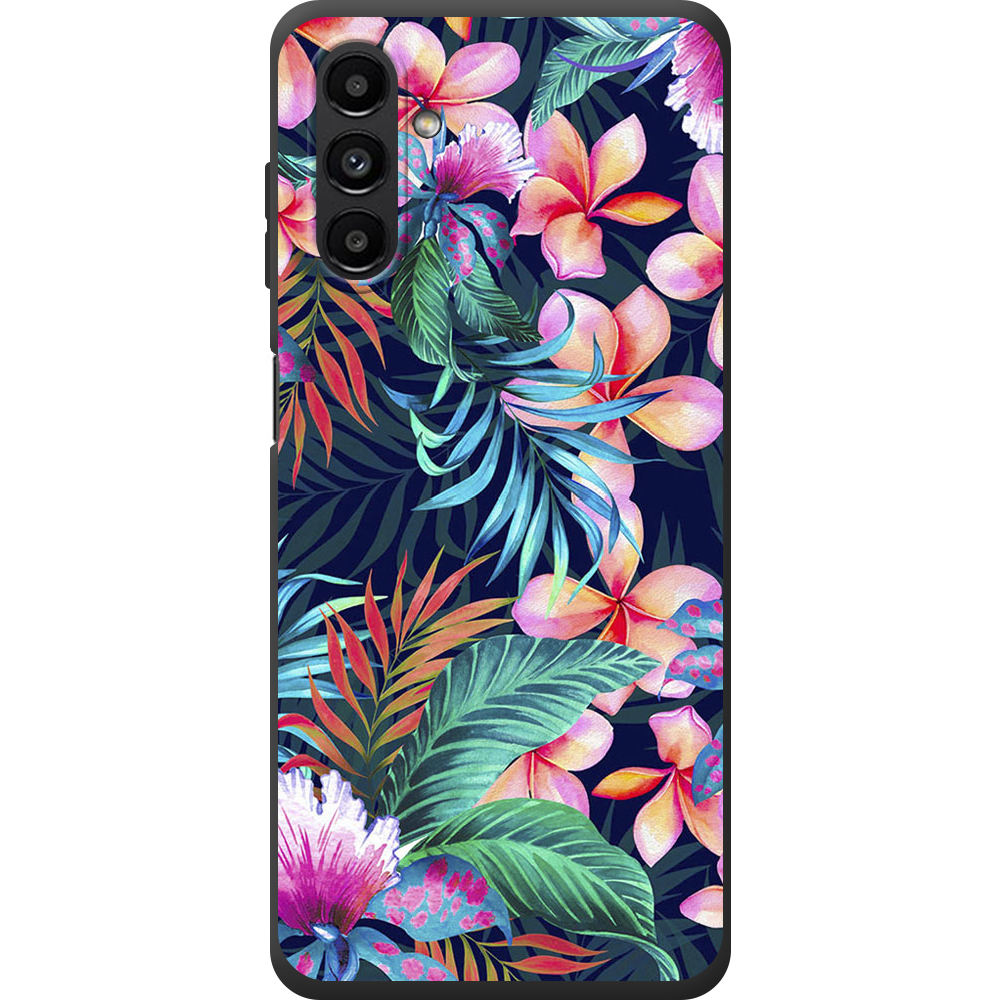 Чехол BoxFace Samsung Galaxy A13 (A136) flowers in the tropics Черный силикон (44113-up1971-44166)