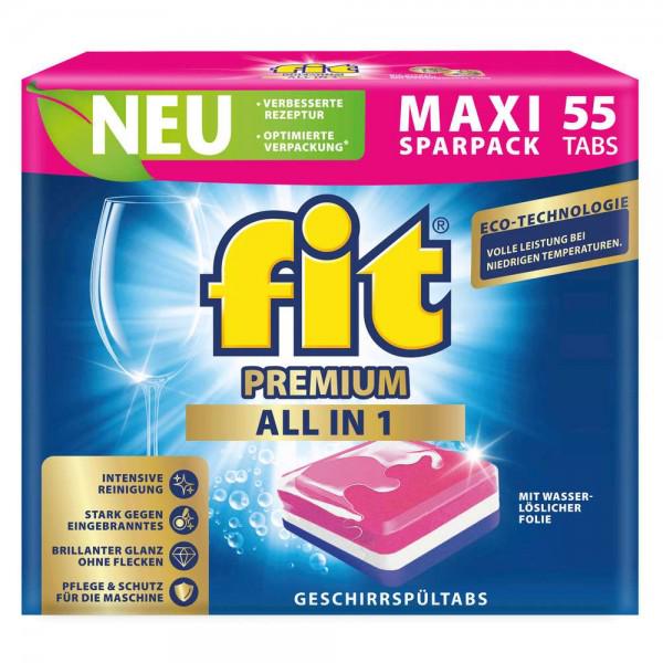 Таблетки для посудомоечных машин Fit Premium All in 1 55 шт.