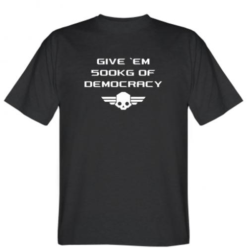 Футболка мужская Give them 500kg of democracy XS Черный (17437402-2-200675-XS)