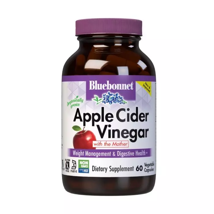 Яблочный уксус Bluebonnet Nutrition Apple cider vinegar 60 вегетарианских капсул (BLB0982)