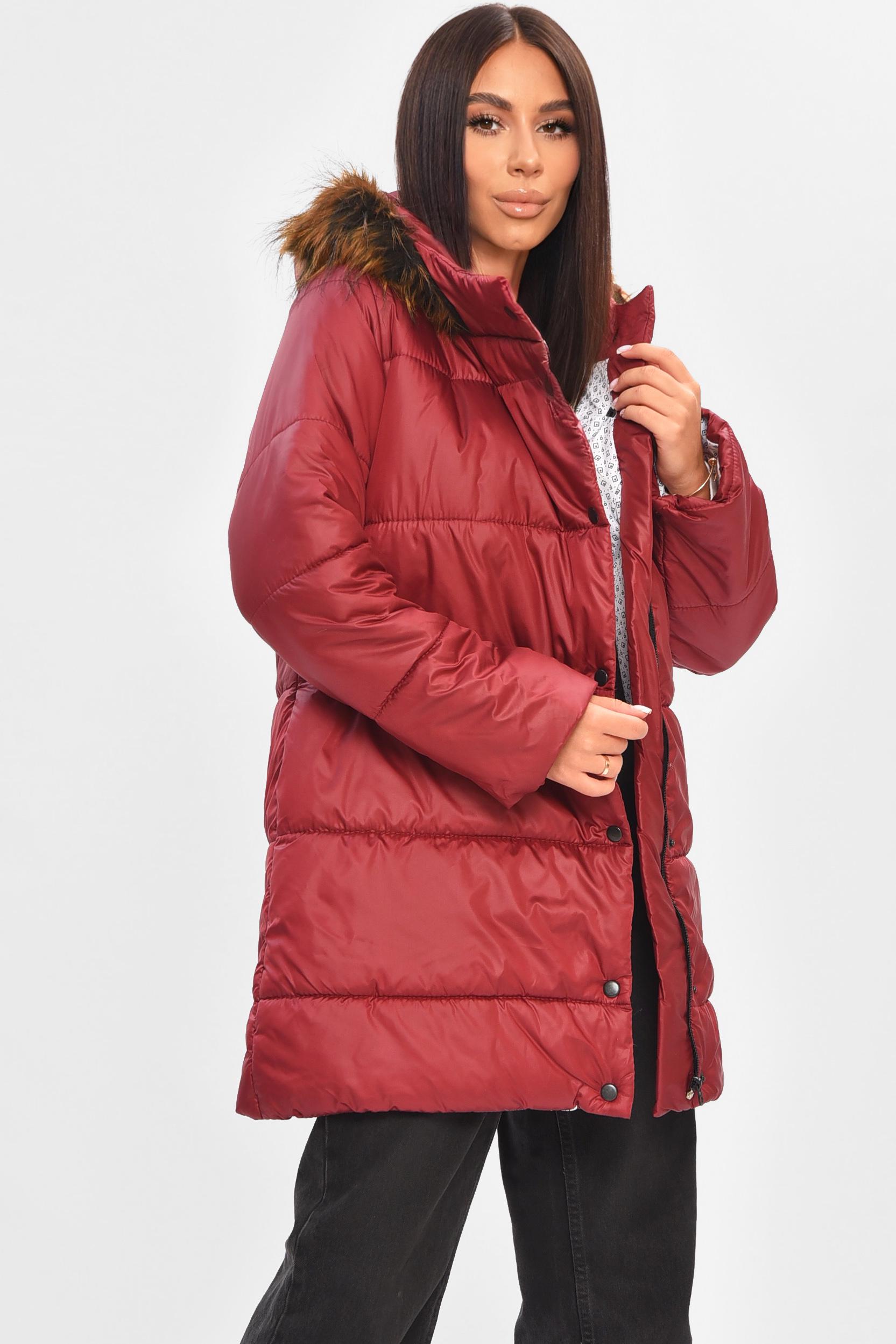 Куртка женская демисезонная M Бордовый (205265)