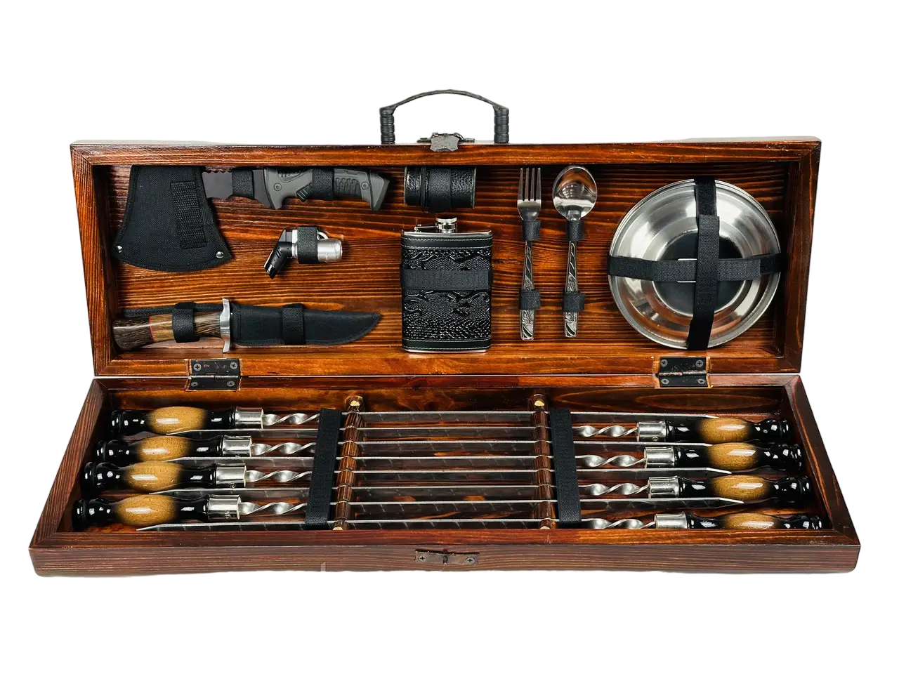 Набор шампуров в кейсе Пикник LUX (21-10-KS-7802)