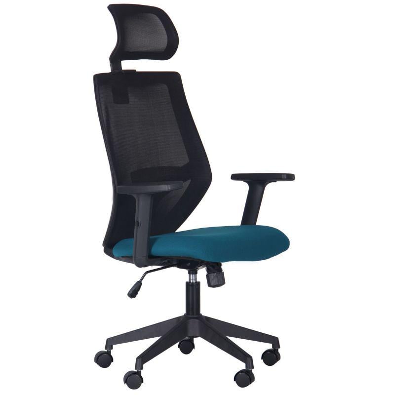 Офисное кресло Lead Black HR спинка-сетка Черный/Бирюзовый (296677) - фото 4