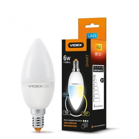 Лампа VIDEX LED з регулюванням колірності C37eC3 6W E14 220 V V VL-C37eC3-0614 (24552)