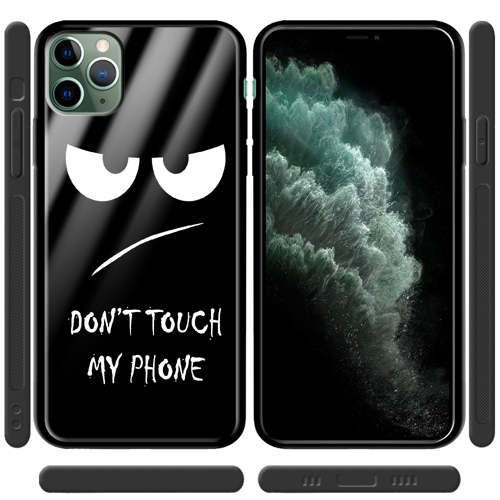 Чехол Boxface iPhone 11 Pro Max Don't Touch my Phone Черный силикон со стеклом (38194-up535-38347) - фото 2