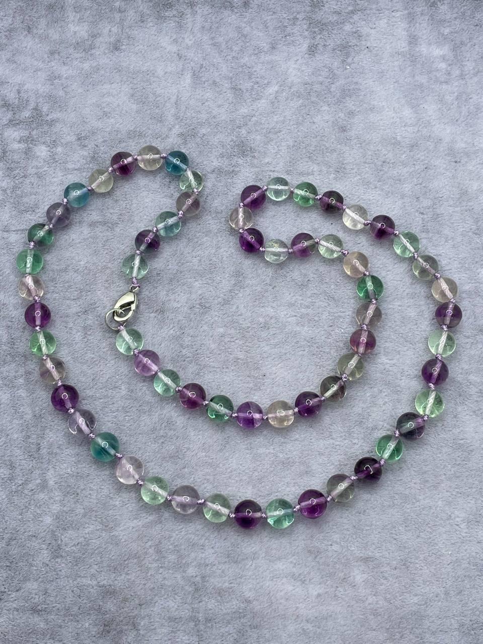 Бусы флюорит 6 мм 45 см Зеленый (9750)