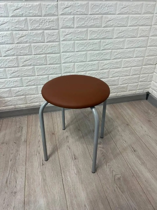 Табурет кухонний Чіко металевий з м'яким сидінням 30х45 см Коричневий/Сірий (28374450)