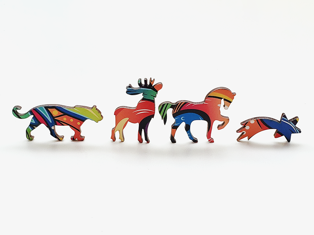 Пазл деревянный Павлин элементы в форме животных 53,8х29,6 см 184 шт. (1526084661) - фото 4