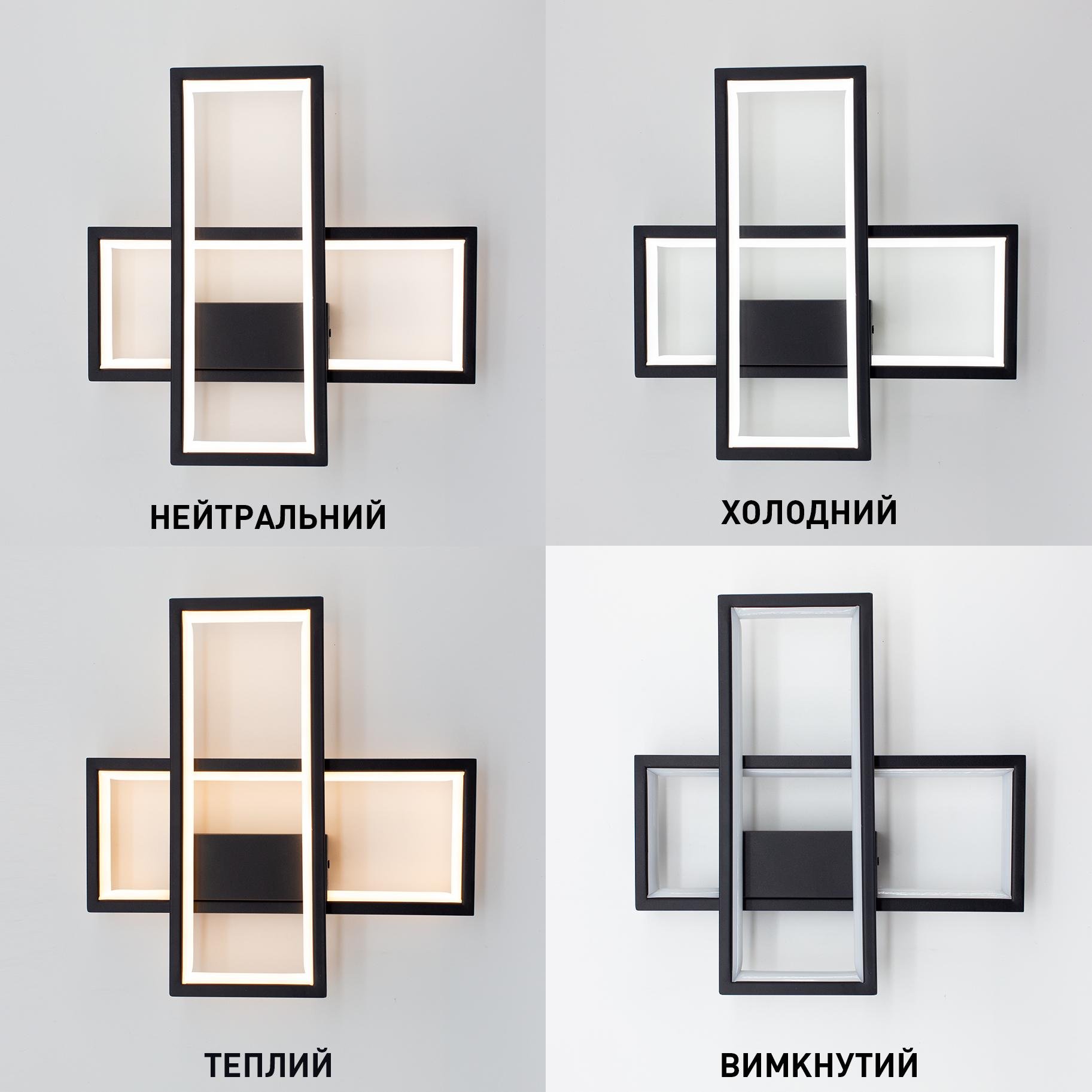 Бра светодиодная SVEN 2S 20 Вт 300х300х60 мм Черный (10555) - фото 3