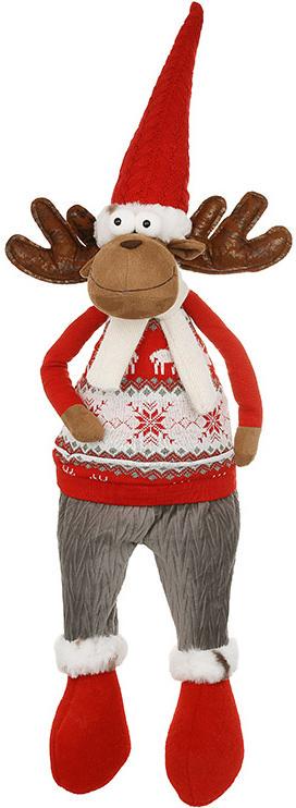 Игрушка мягкая Олень 87 см Красный с серым