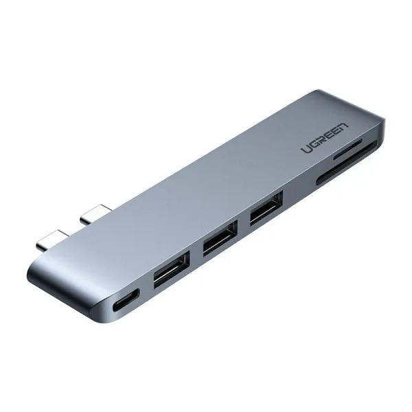 Концентратор USB C UGREEN CM251 SD TF PD Multifunction Adapter 6в1 Сірий (60560) - фото 1