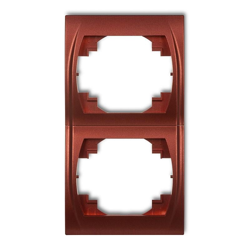 Рамка подвійна вертикальна Karlik Logo Коричневий металік (9LRV-2)