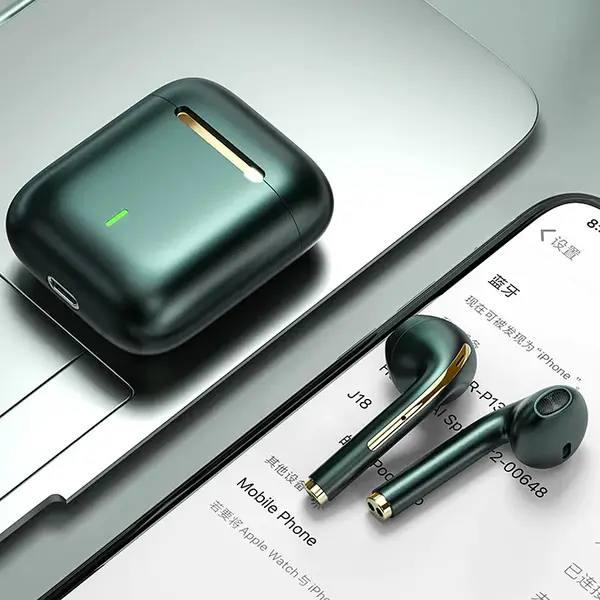 Наушники J18 TWS Bluetooth EARBUDS с зарядным кейсом Зеленый (14557920) - фото 2