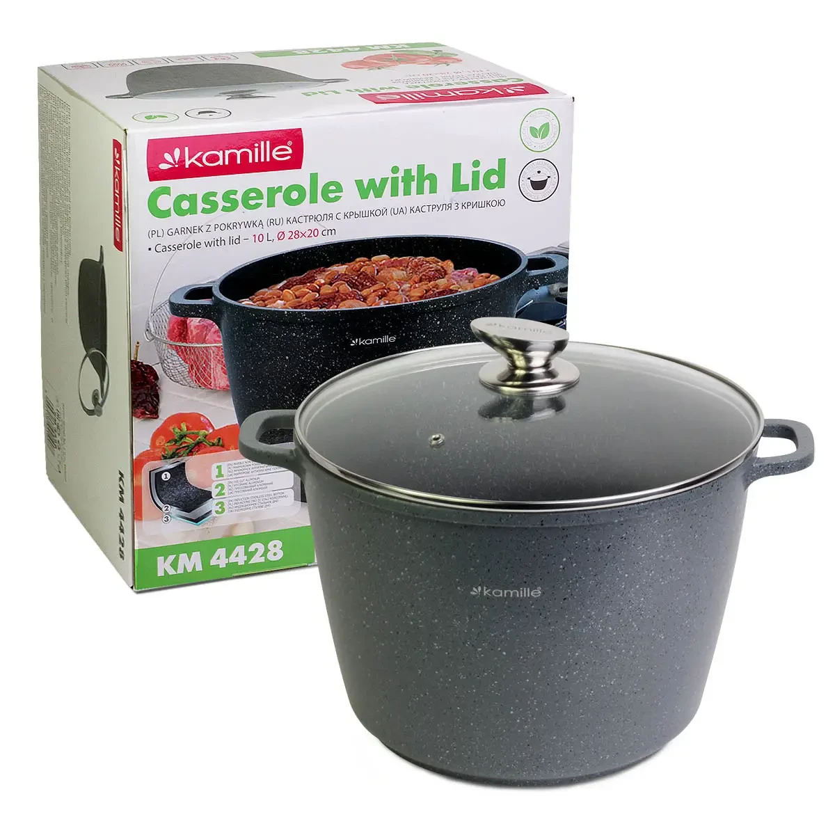 Кастрюля-казан Kamille из литого алюминия 10 л (KM-4428) - фото 4 Кастрюля-казан Kamille из литого алюминия 10 л (KM-4428) - фото 4