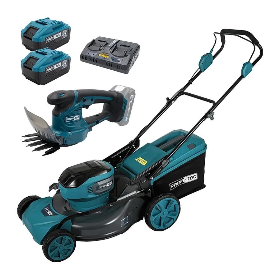 Газонокосилка аккумуляторная EcoCut 51 Pro 40 В 2х20 В и ножницы-кусторезы PHT1110 /2×PT2080EP 8 Ач/ЗУ QBCD20/4 dual quick (LO-06490)