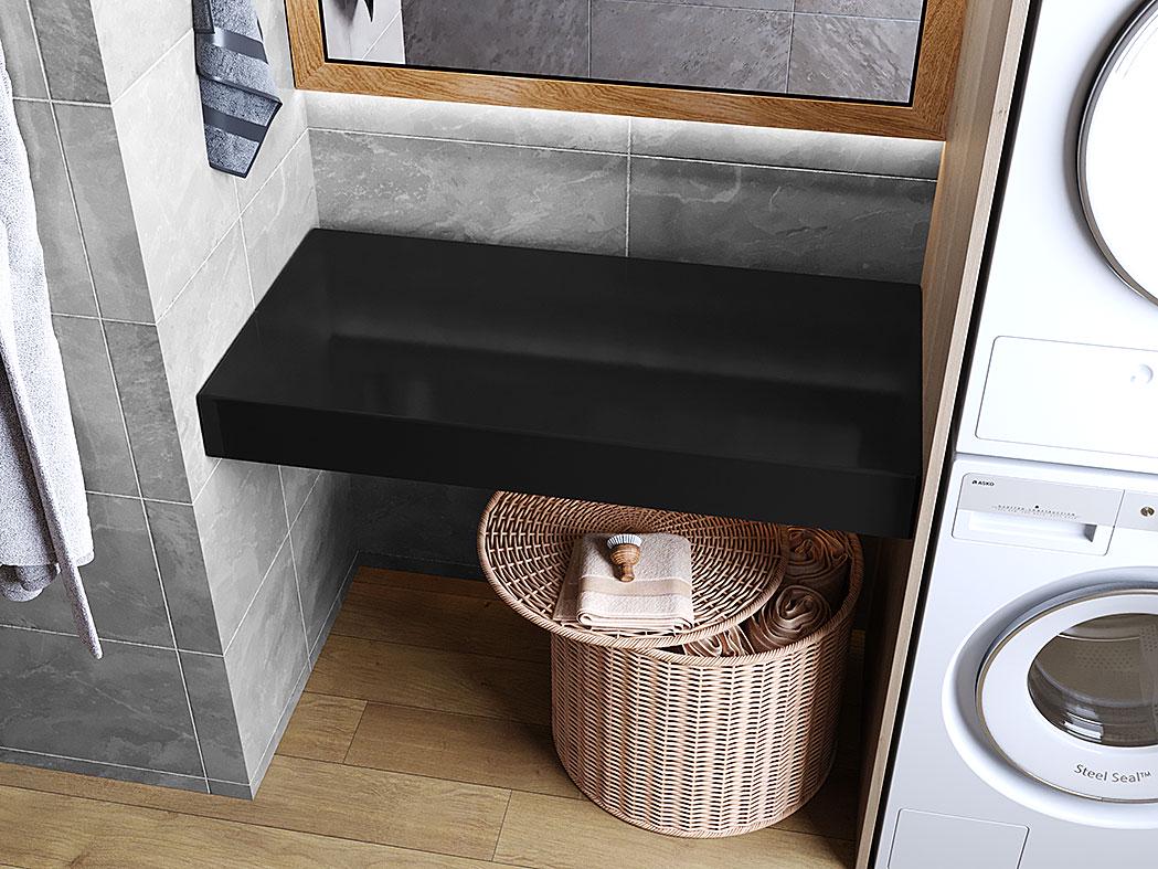 Стільниця під умивальникв ванну Status литий мармур 100 см Status Black (31184349)