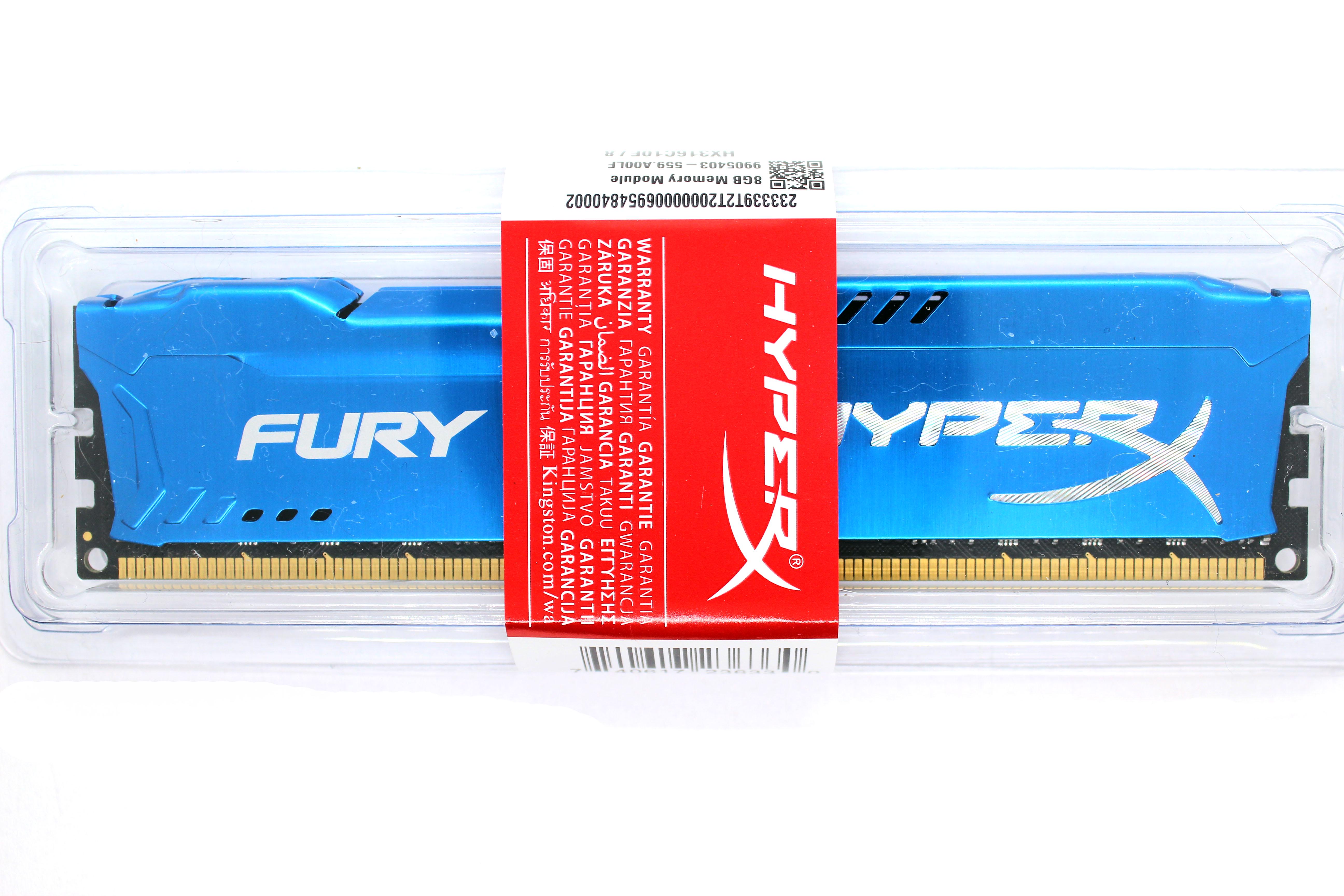 Оперативна пам'ять Kingston HyperX Fury DDR3-1600 8192 Мб PC3-12800 Blue (HX316C10F/8)