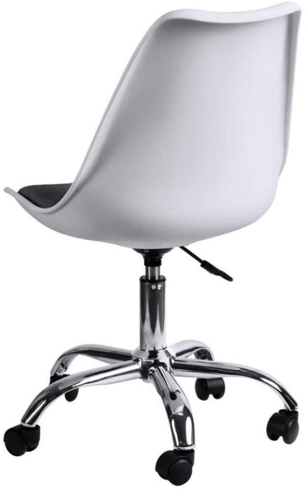 Офісне крісло Bonro B-487 на колесах з чорним сидінням з екошкіри Білий (132-76-42300042) - фото 5 Офісне крісло Bonro B-487 на колесах з чорним сидінням з екошкіри Білий (132-76-42300042) - фото 5