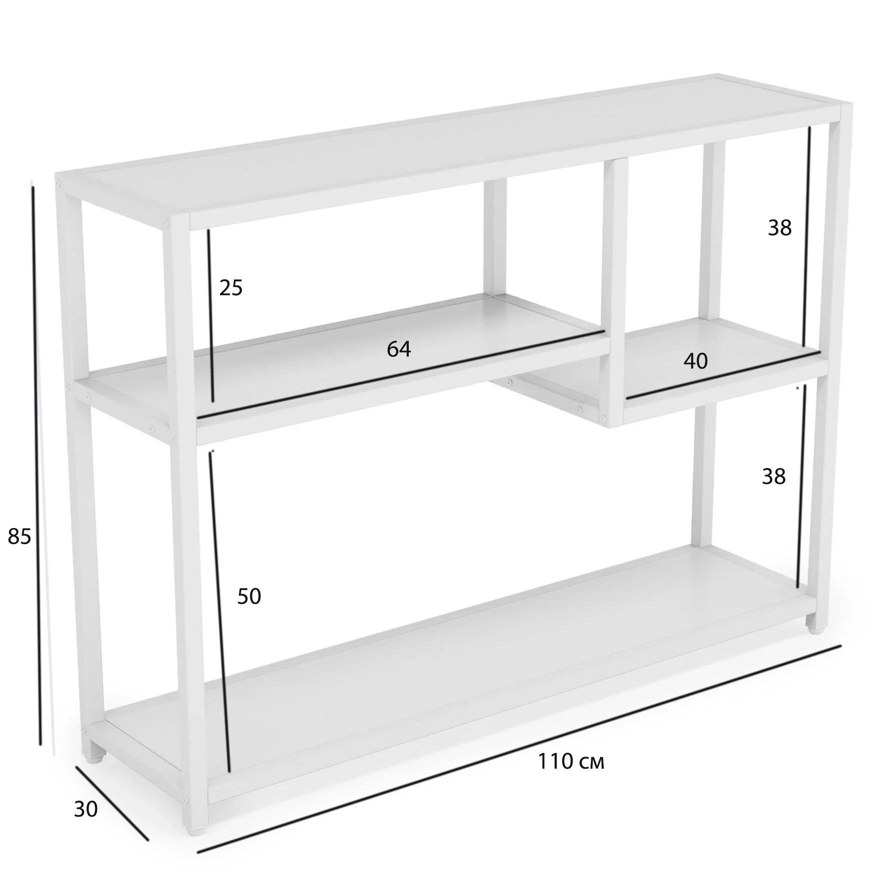 Стол консольный в прихожей MSM с полками для хранения Белый (J0237) - фото 2